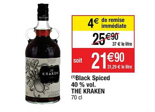black spiced 40% vol. the kraken