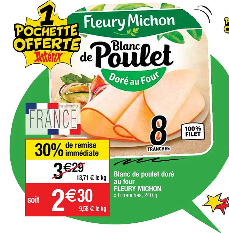 blanc de poulet doré au four fleury michon