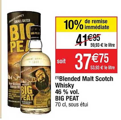 blended malt scotch whisky 46% vol. big peat