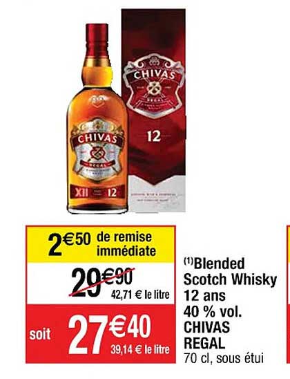 blended scotch whisky 12 ans 40% vol. chivas régal
