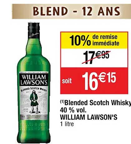 blended scotch whisky 40% vol. william lawson's