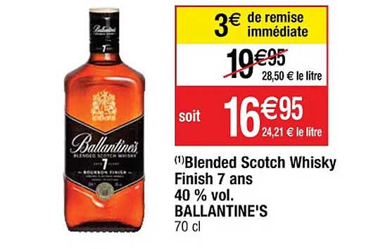 blended scotch whisky finish 7 ans 40% vol. ballantine's