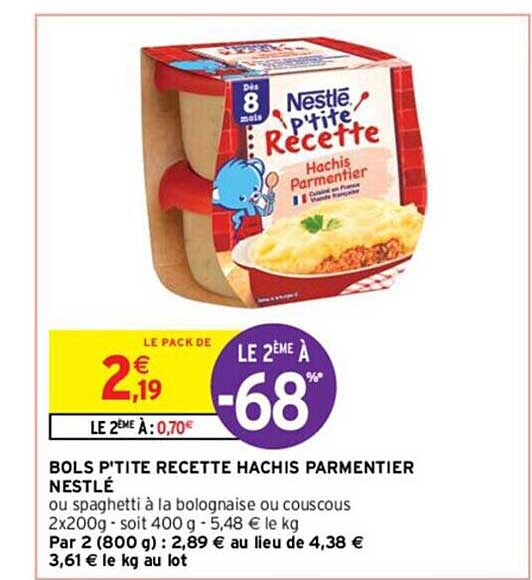 bols p'tite recette hachis parmentier nestlé