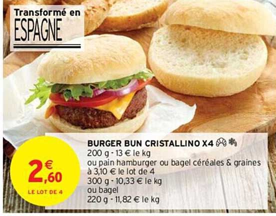 burger bun cristallino x 4
