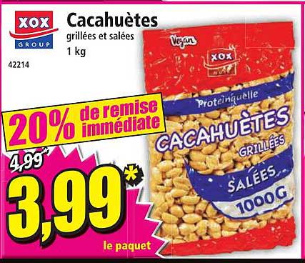 cacahuètes grillées et salées xox group