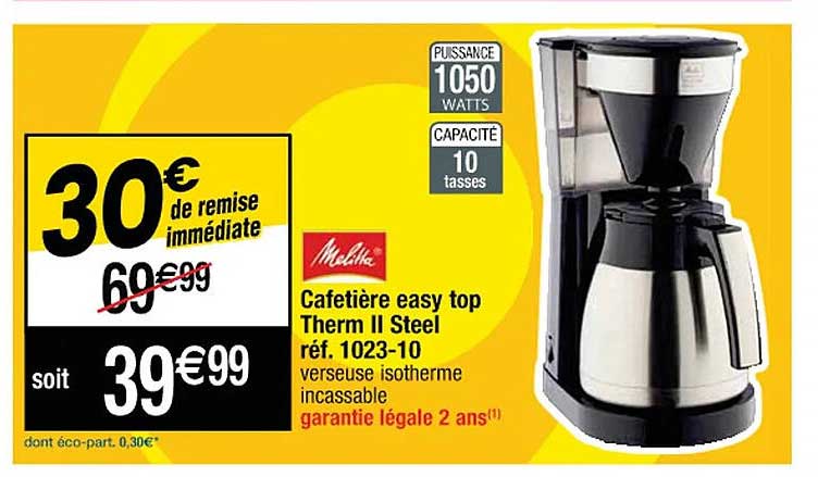 Cafetière Easy Top Therm II Steel Melitta