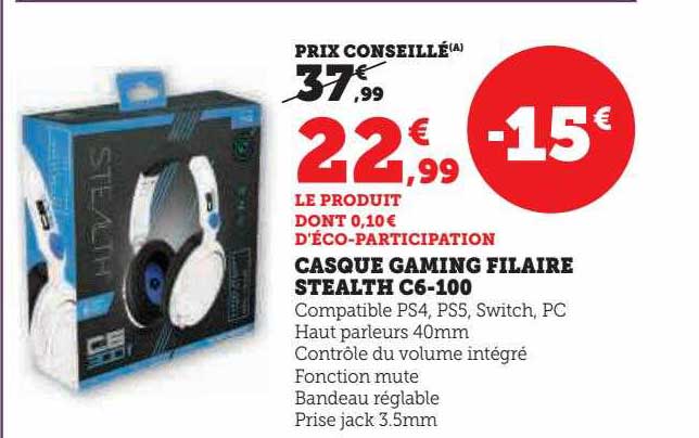 casque gaming filaire stealth c6-100