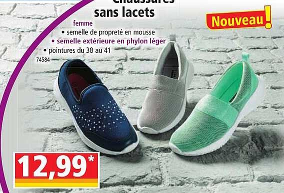 chaussures sans lacets femme