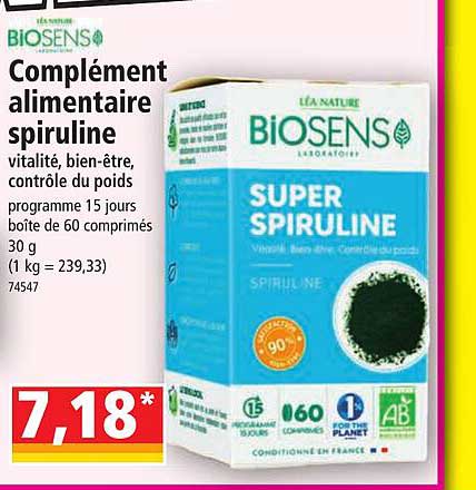 complément alimentaire spiruline biosens
