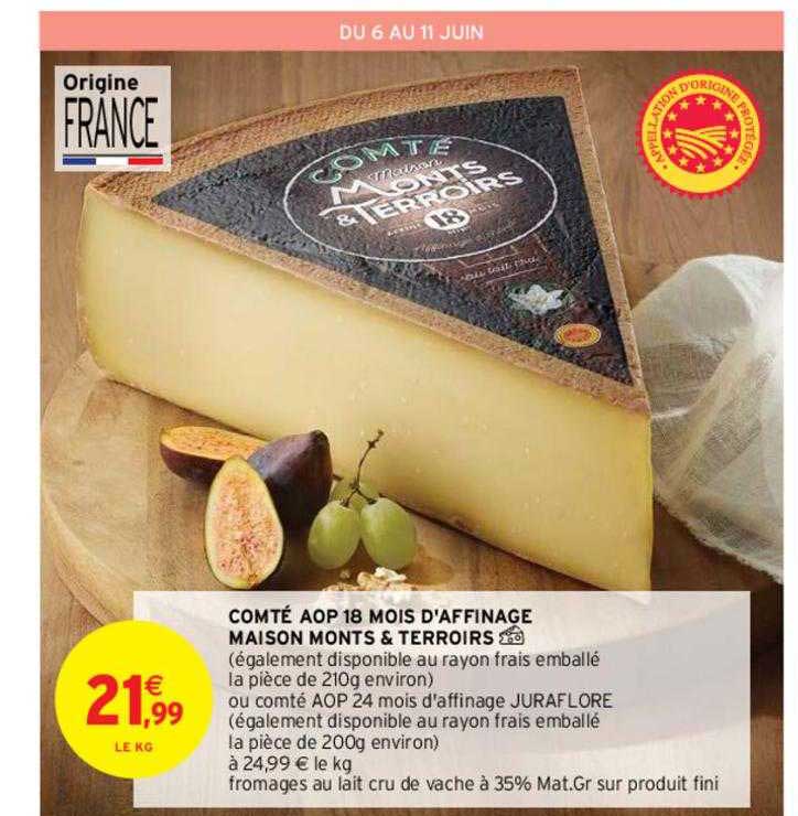 comté aop 18 mois d'affinage maison monts & terroirs