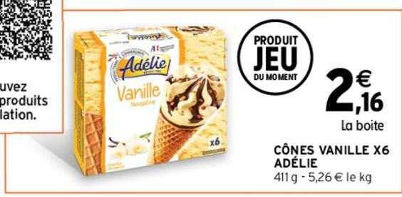 Cônes Vanille X 6 Adélie