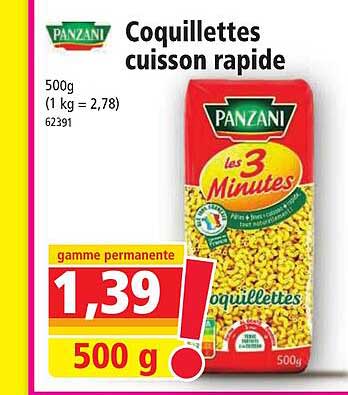 Coquillettes Cuisson Rapide Panzani