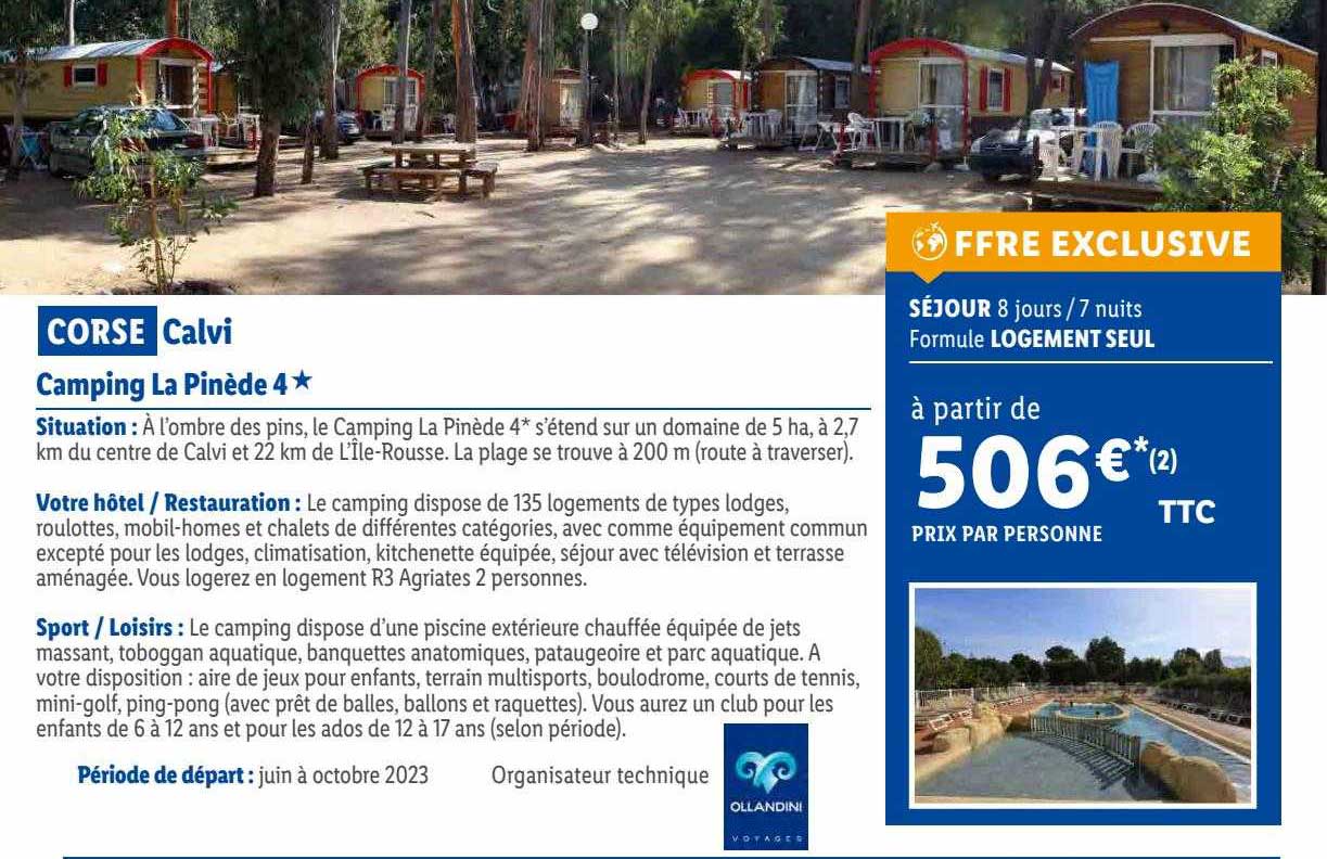 corse calvi : camping la pinède 4*