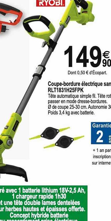 coupe-bordure électrique ryobi