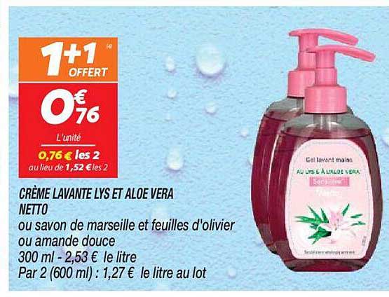 crème lavante lys et aloe vera netto