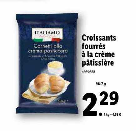 croissants fourrés à la crème pâtissière italiamo