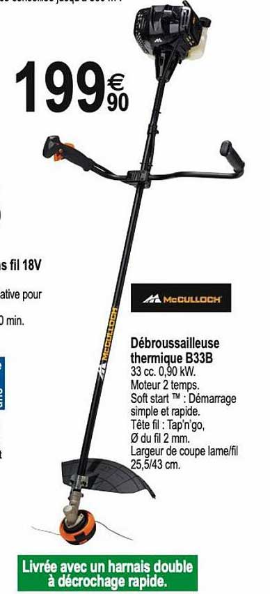 débroussailleuse thermique b33b mc culloch