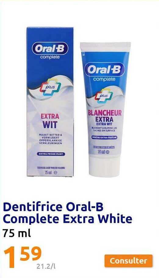 dentifrice oral-b complète extra white