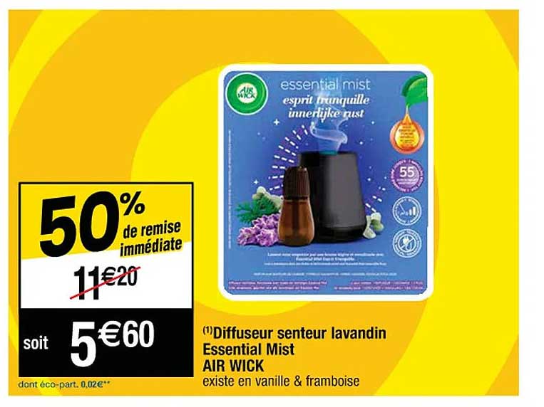 diffuseur senteur lavandin essential mist air wick