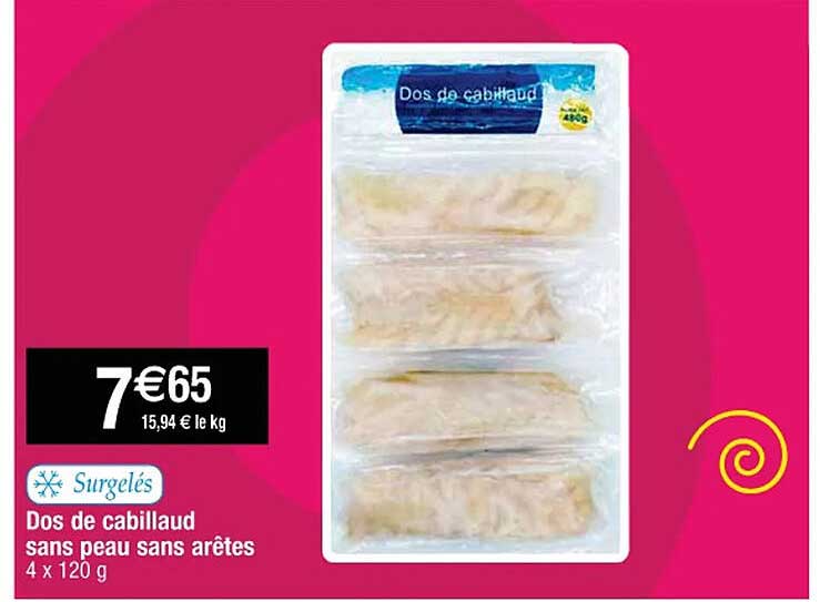 dos de cabillaud sans peau sans arêtes