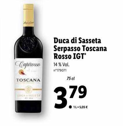 duca di sasseta serpasso toscana rosso igt