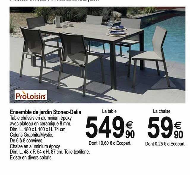 ensemble de jardin stoneo-delia proloisirs