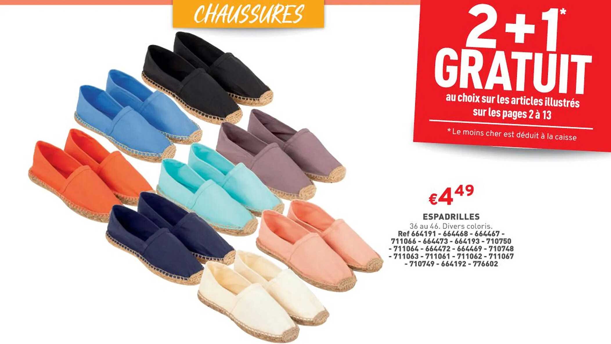 espadrilles 2+1 gratuit