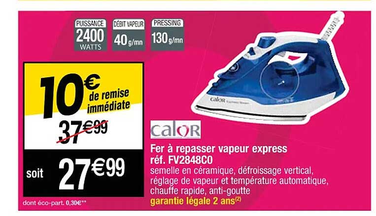 Fer à Repasser Vapeur Express Calor