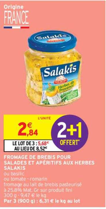 Fromage De Brebis Pour Salades Et Apéritifs Aux Herbes Salakis