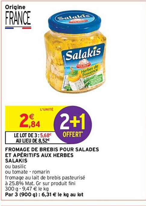 Fromage De Brebis Pour Salades Et épéritifs Aux Herbes Salakis