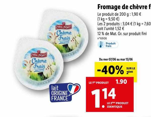 fromage de chèvre frais chêne d'argent