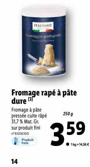 Fromage Râpé à Pâte Dure Italiamo