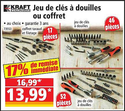 jeu de clés à douilles ou coffret kraft werkzeuge