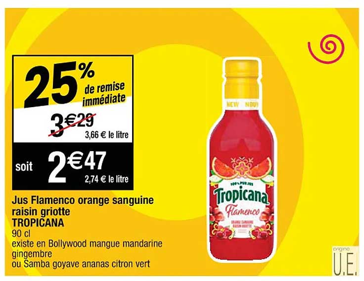jus flamenco orange sanguine raisin griotte tropicana