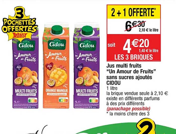 Jus Multi Fruits "un Amour De Fruits" Sans Sucres Ajoutés Cidou