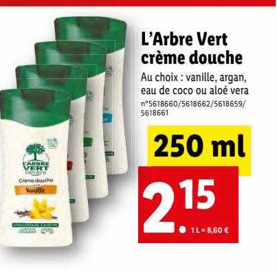 l'arbre vert crème douche