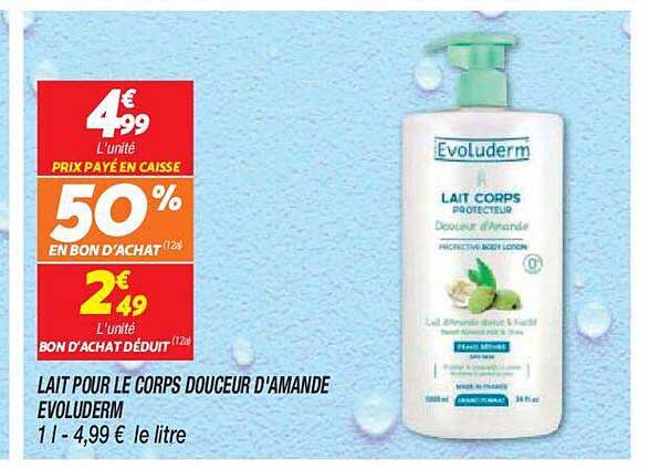 lait pour le corps douceur d'amande evoluderm