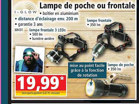 lampe de poche ou frontale i-glow