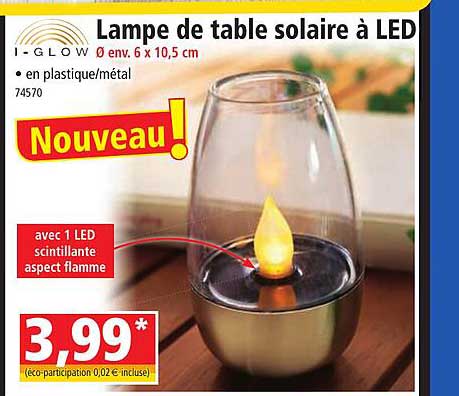 lampe de table solaire à led i-glow