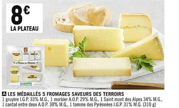 les médaillés 5 fromages saveurs des terroirs