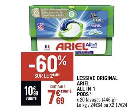 lessive original ariel all in 1 pods