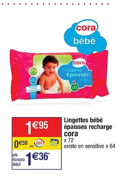 lingettes bébé épaisses recharge cora