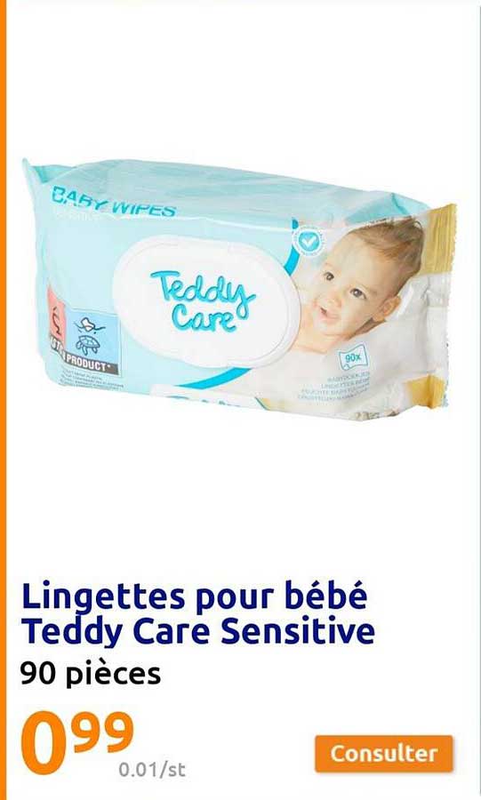 Lingettes Pour Bébé Teddy Care Sensitive