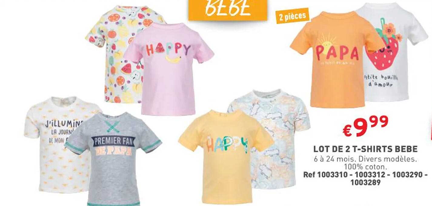 lot de 2 t-shirts bebé