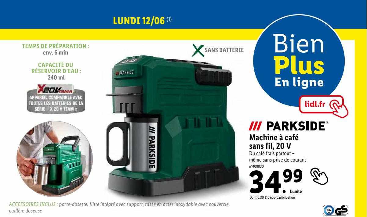 Machine à Café Sans Fil, 20v Parkside