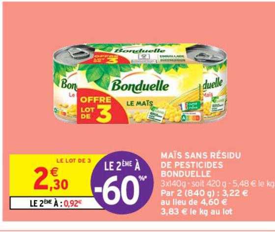 maïs sans résidu de pesticides bonduelle