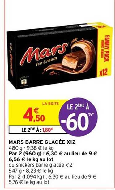 Mars Barre Glacée X 12