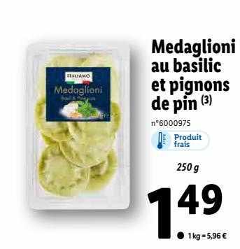 Medaglioni Au Basilic Et Pignons De Pin Italiamo