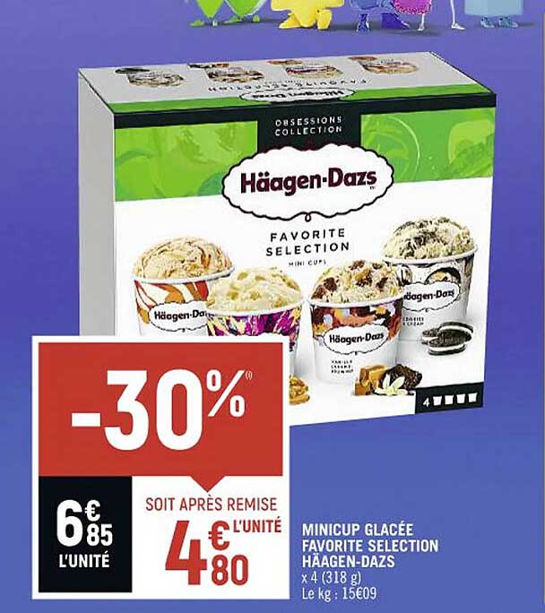 minicup glacée favorite sélection häagen-dazs