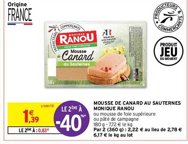 mousse de canard au sauternes monique ranou